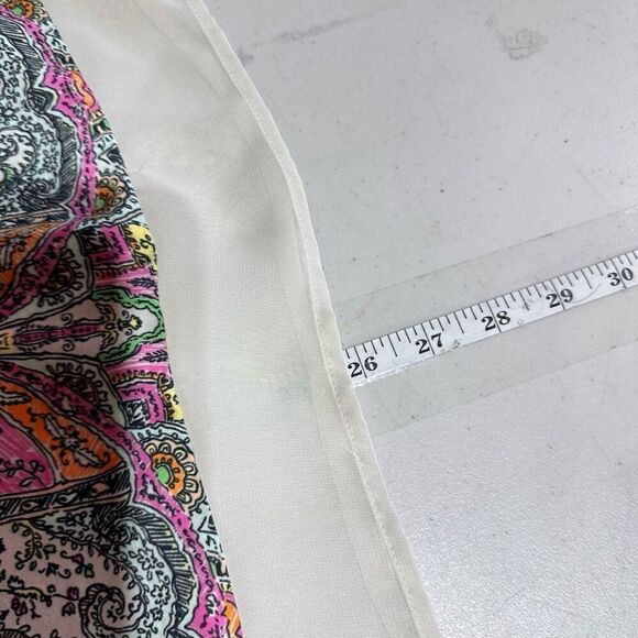 Daniel Rainn Women Sleeveless Paisley Floral Colorful Chiffon Blouse Medium Whit - Picture 5 of 16